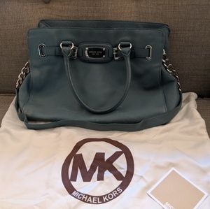 Michael Kors Hamilton Leather Bag in Teal